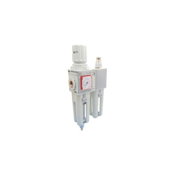 Groupe de filtration pneumatique 1/4 régulation 0-12 bar vidange semi-automatique taille 1 FRL série EVO - Aignep