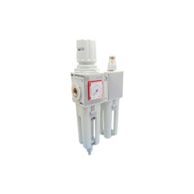 Unité de filtration pneumatique 1/4 régulation 0-8 bar taille 1 vidange automatique FRL série EVO - Aignep