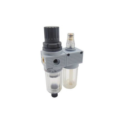Groupe filtrant pneumatique 1/8 régulation 0-12 bar vidange semi-automatique série FRL Mini - Aignep