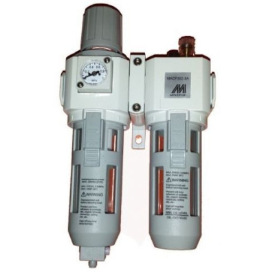 Groupe filtrant métallique 3/8" avec manomètre - Mindman