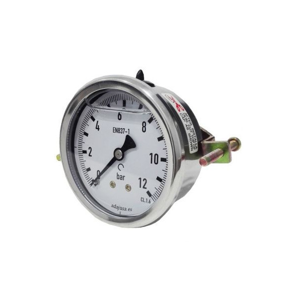 Manomètre à glycérine 0 - 60 bar pour panneau 63mm avec support Metal Work