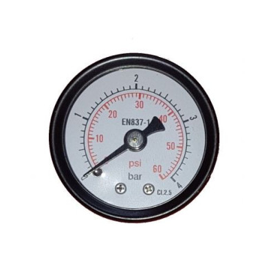 Manomètre 40 1/8 0-4 bar arrière boîte en plastique - Metal Work