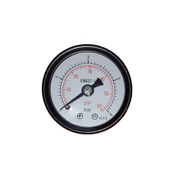 Manomètre 40 1/8 0-4 bar arrière boîte en plastique - Metal Work