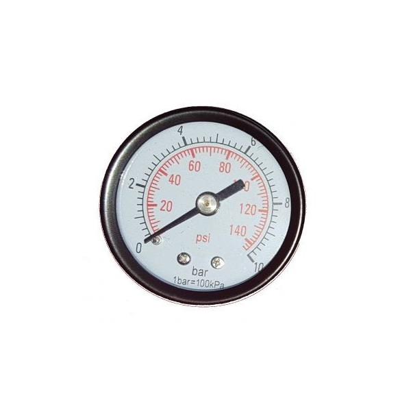 Manomètre diamètre 50 1/4 0-10 bar arrière  boîtier métallique