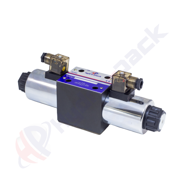 Distributeur hydraulique commande électrique double bobine NG10 (CETOP 5), RH10021 , 100 L/min, 12 V