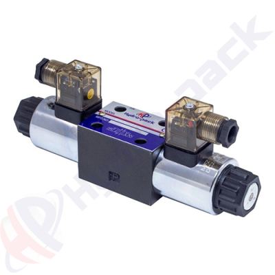 Distributeur hydraulique commande électrique double bobine NG6 (CETOP 3), RH06001 , 60 L/min, 24 V