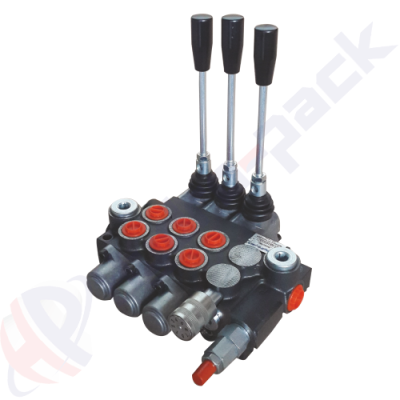 Distributeur hydraulique monobloc 40 litres, 3PF40 , trois tiroirs , G 3/8" , tiroir central ouvert , 3PF40 A1A1A1 GKZ1