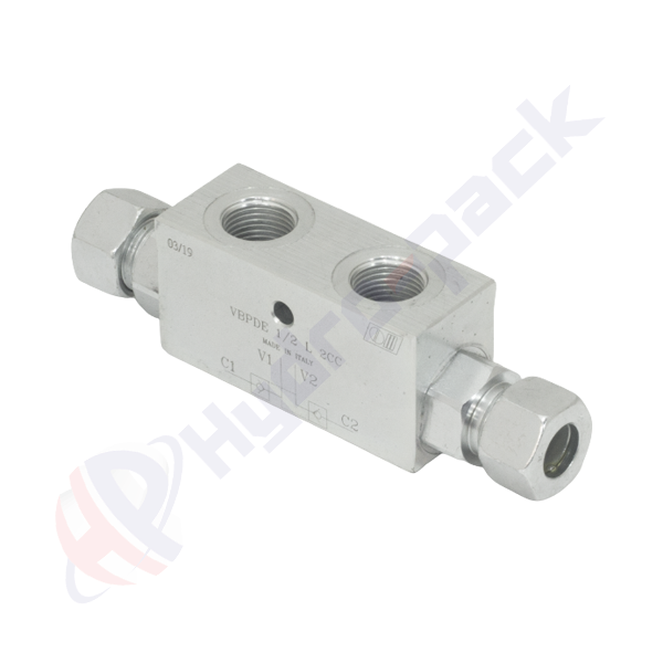 Clapet anti-retour piloté double, VBPDE 2 CC , 35 L/min, G 3/8" , VBPDE 3/8 L 2 CC V0130