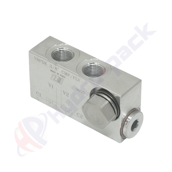 Clapet anti-retour piloté double, VBPDE L CMP FLV , 20 L/min, G 3/8" , VBPDE 3/8 L CMP/FLV V0114
