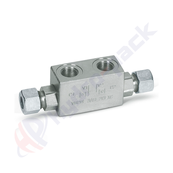 Clapet anti-retour piloté double, VBPDE 2 CEXC , 20 L/min, G 1/4" , VBPDE 1/4 L 2 CEXC V0090