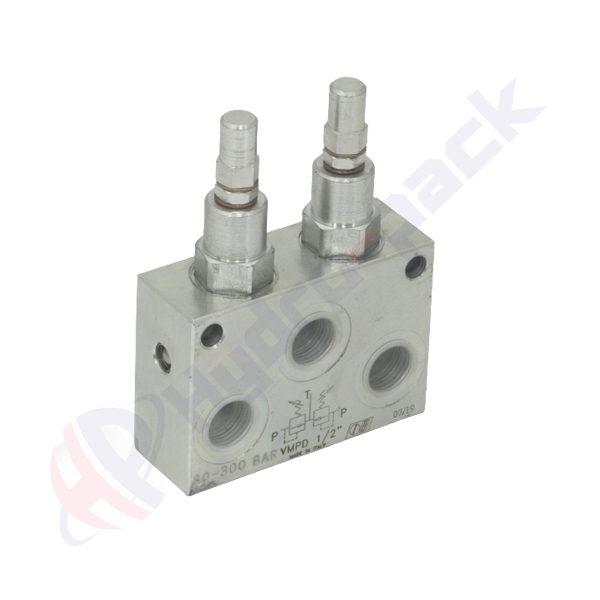 Limiteur de pression en ligne, VMPD , 45 L/min, G 3/8" , 10-180 bar, VMPD 3/8 10-180 bar V0732/180
