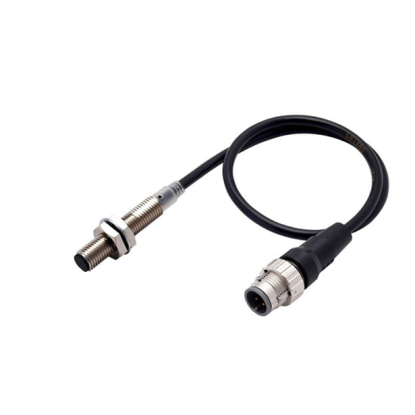 Détecteur de proximité inductif, laiton nickelé, long, M12, blindé, 4 mm, DC, 3 fils, PNP NO, IO-Link COM3, M12 Smartclick Pig-t