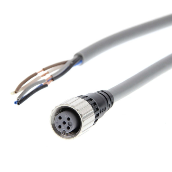 Connecteur M12, droit, PVC, noir, connexion à visser, 5 fils, câble 5 m