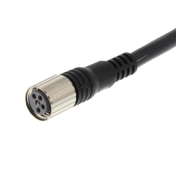 Connecteur M8, droit, PVC, noir, connexion à visser, 4 fils, câble 2 m