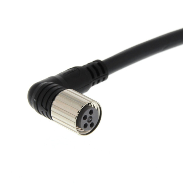 Connecteur M8, angle droit, PVC, noir, connexion à visser, 4 fils, câble 2 m